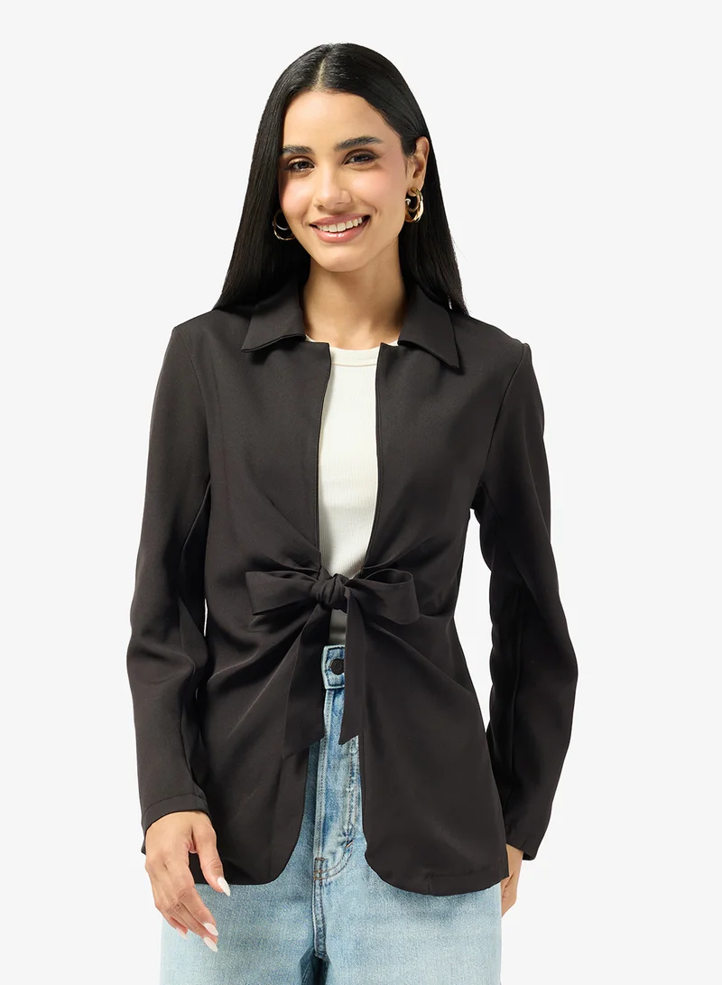 جينجر Collared Cinched Waist Shirt